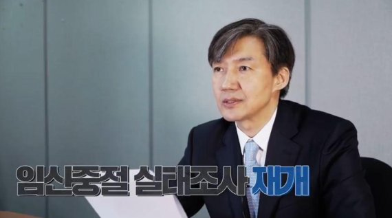 '낙태죄 폐지' 국민 청원, 조국 민정수석 "임신중절 실태조사"/ 사진=청와대 유튜브 캡처