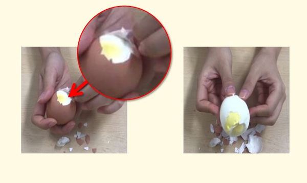 고르게 벗겨지지 않은 식초와 소금을 넣고 삶은 계란/사진=MBN