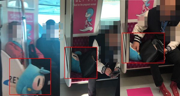 인형을 아무렇게나 다루는 이용객들 /사진=MBN