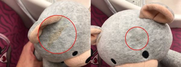 대전 1호선에 얼룩이 묻어 있는 곰인형 /사진=MBN