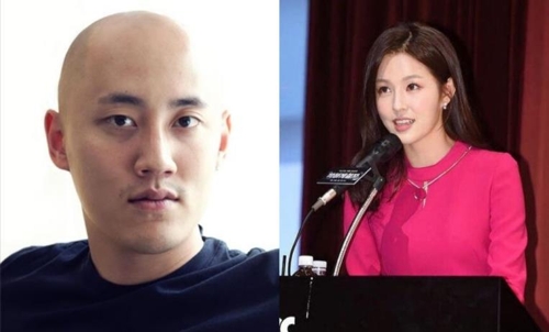 박서원 오리콤 부사장(왼쪽)과 조수애 JTBC 전 아나운서/ 사진=연합뉴스