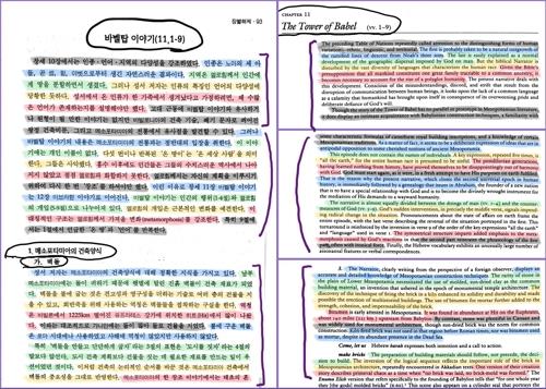 배철현『타르굼 옹켈로스 창세기』표절 의혹(좌우가 내용은 물론이고 문장과 순서까지 일치하는 사실을 쉽게 확인할 수 있다. 각 문장을 회색, 하늘색, 연두색, 노란색, 분홍색 등으로 ...