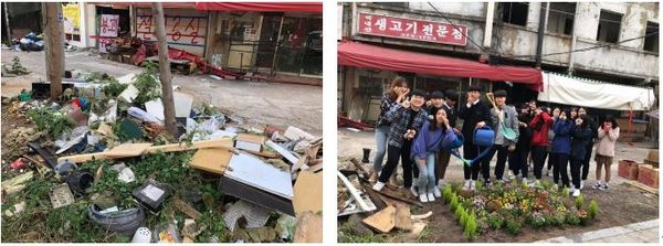 쿨라워·가재울고등학교의 철거 예정 부지 게릴라 가드닝 활동 / 사진=쿨라워 페이스북 페이지