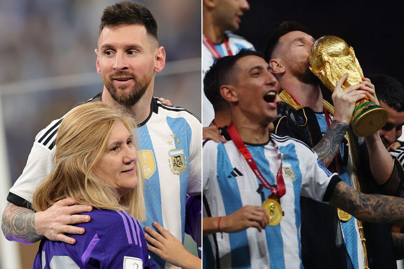 '월드컵 우승' 메시 어머니, 경기장 뛰어들어 포옹…가족과 기쁨 나눠
