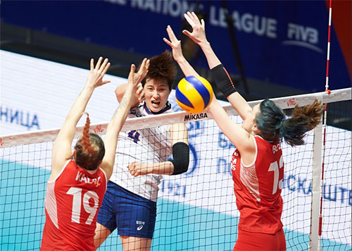 한국은 2019 VNL 예선 1주차 4조 1차전서 터키에 0-3으로 졌다. 사진=FIVB 홈페이지