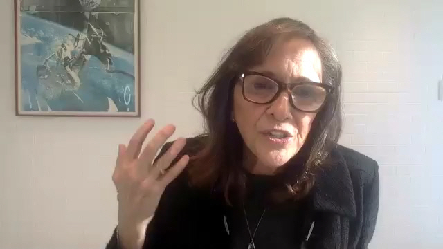 앤 드루얀 코스모스 스튜디오 CEO가 제30차 비전코리아 국민보고대회 '비욘드 그래비티' 프로젝트 팀과 화상 인터뷰를 하고 있다.