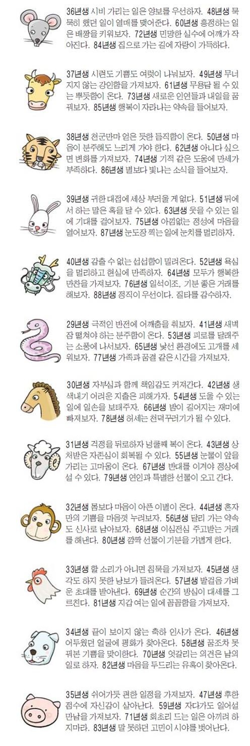 [오늘의 운세] 소띠 