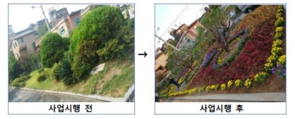 게릴라 가드닝 사업 전후 모습 / 사진=수원지검<br />
<br />