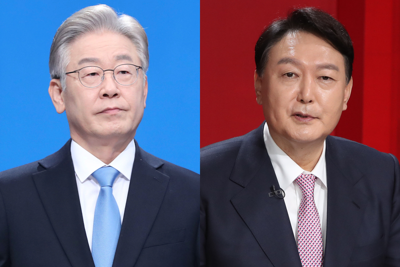(왼쪽부터) 이재명 더불어민주당 대선 후보, 윤석열 전 검찰총장 / 사진=국회사진기자단