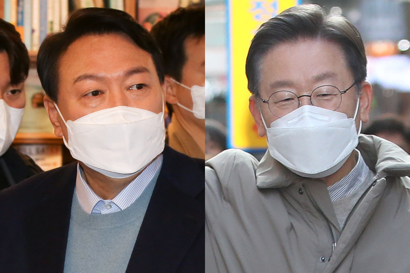 (왼쪽부터) 윤석열 국민의힘 대선 후보, 이재명 더불어민주당 대선 후보 / 사진=국회사진기자단