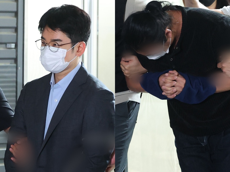피습 자작극 협의를 받는 정이한 전 개혁신당 부산시장 후보(왼쪽)과 공범인 윤 모 씨(오른쪽) / 사진=연합뉴스