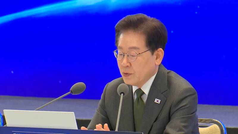 어제(14일) 열린 인구전략 비전선포식에서 말하고 있는 이재명 대통령 / 사진=MBN