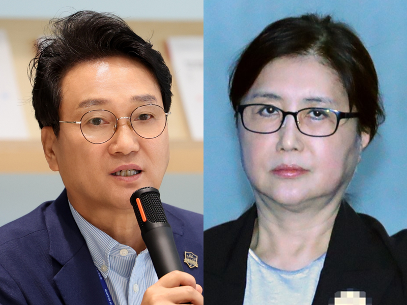 안민석 경기도교육감(왼쪽), 최서원 / 사진=경기도교육청, 연합뉴스