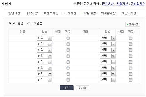 학점 계산 방법, ‘이 계산기’만 있으면 된다고 전해라