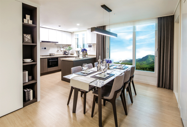 `청주 테크노폴리스 지웰` B타입 주방 전경. [사진 제공 = 신영]