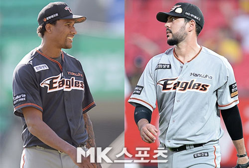 알렉시 오간도(왼쪽)와 카를로스 비야누에바(오른쪽)의 영입은 결과적으로 성공하지 못했다. 이에 한화 이글스도 2018시즌 외국인선수 영입 전략을 바꿨다. 사진=김영구 기자