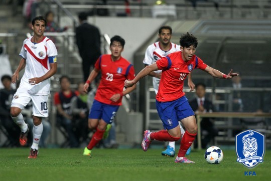 2014년 한국-코스타리카 평가전 모습. 사진=대한축구협회 제공