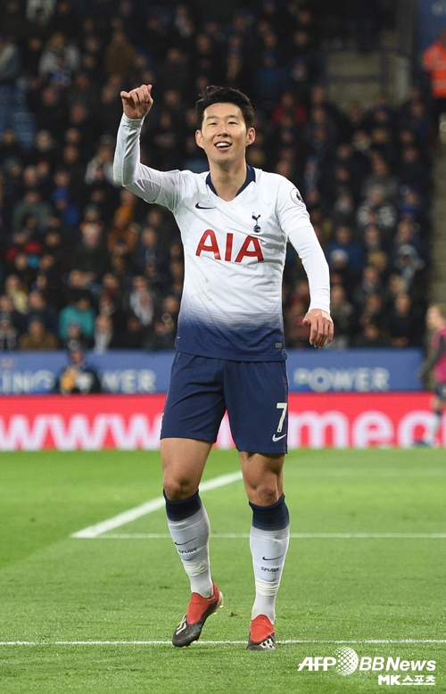 손흥민이 레스터시티전에서 넣은 골이 2018시즌 EPL 최고의 골 1위로 선정됐다. 사진=AFPBBNEWS=News1