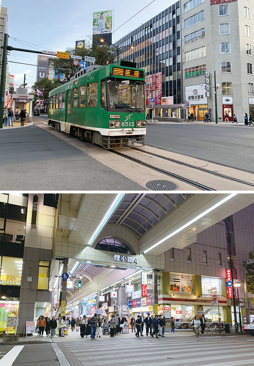 홋카이도 최대도시인 삿포로 도심 전경, 환한 조명 불빛, 화려한 네온사인이 뒤섞인 삿포로 도심 풍경
